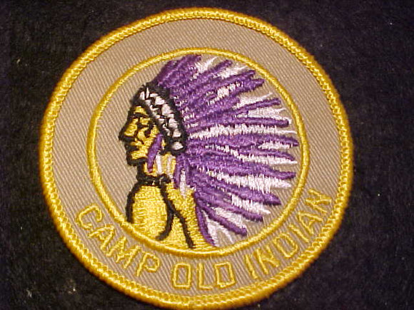 OLD INDIAN CAMP PATCH, 1960'S,FOURTH YEAR CAMPER OR STAFF, FULL BONNET