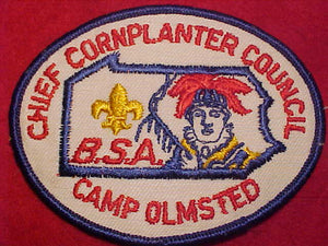 OLMSTED CAMP PATCH, CHIEF CORNPLANTER COUNCIL, 1960'S