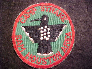 STRAKE CAMP PATCH, RED CUT EDGE, GREEN TWILL, USED