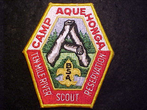 TEN MILE RIVER SCOUT RESV. PATCH, CAMP AQUEHONGA