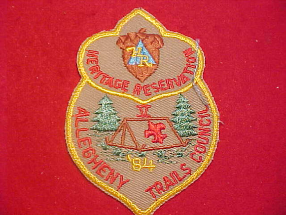 HERITAGE RESV. PATCH, 1984, ALLEGHENY TRAILS COUNCIL, V YRS. (5)