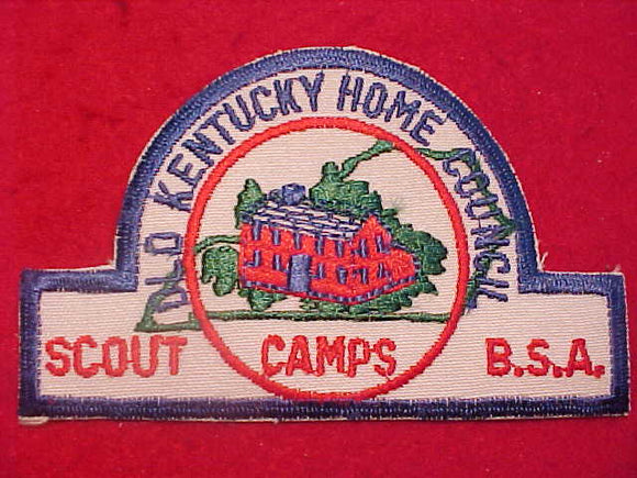 OLD KENTUCKY HOME COUNCIL SCOUT CAMPS PATCH, HAT SHAPE