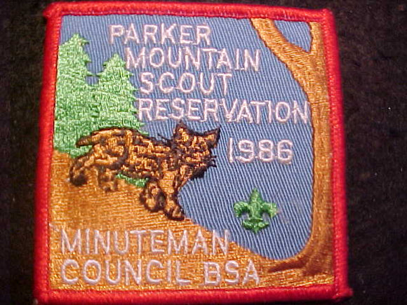 PARKER MOUNTAIN SCOUT RESV. PATCH, 1986, MINUTEMAN COUNCIL