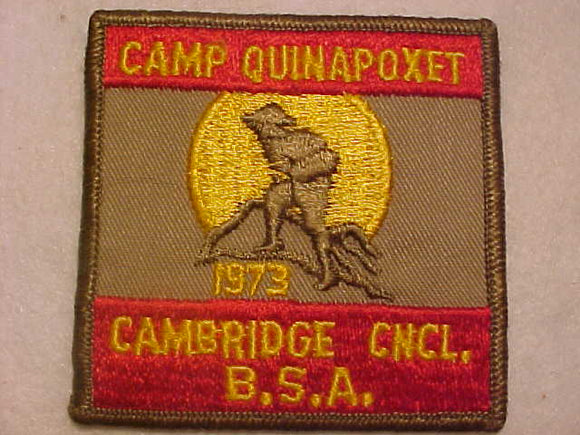 QUINAPOXET CAMP PATCH, 1973, CAMBRIDGE COUNCIL