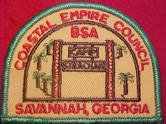 STRACHAN CAMP PATCH, , 1960'S, COASTAL EMPIRE COUNCIL, SAVANNAH, GEORGIA, DOME SHAPE