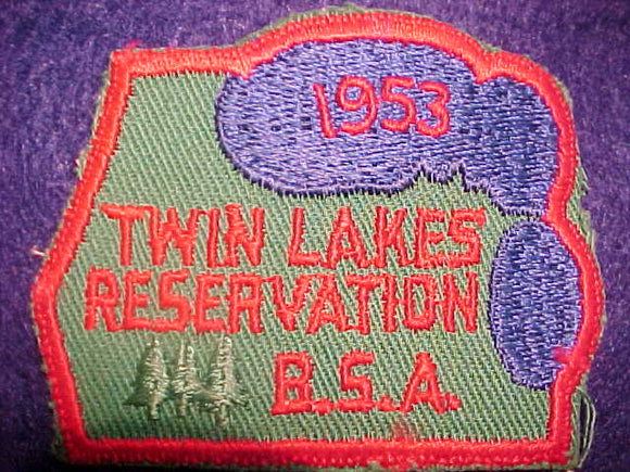 TWIN LAKES RESV. PATCH, 1953