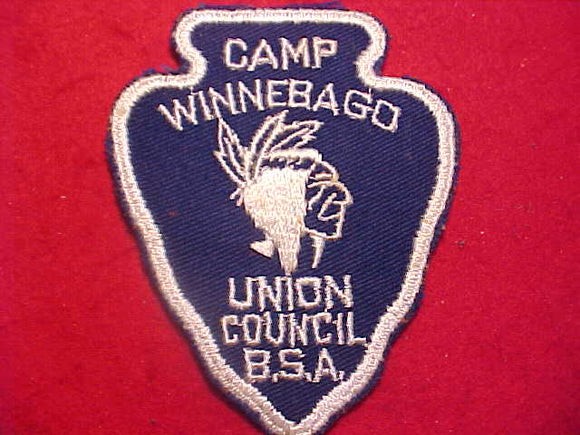 WINNEBAGO CAMP PATCH, 1950'S, UNION COUNCIL
