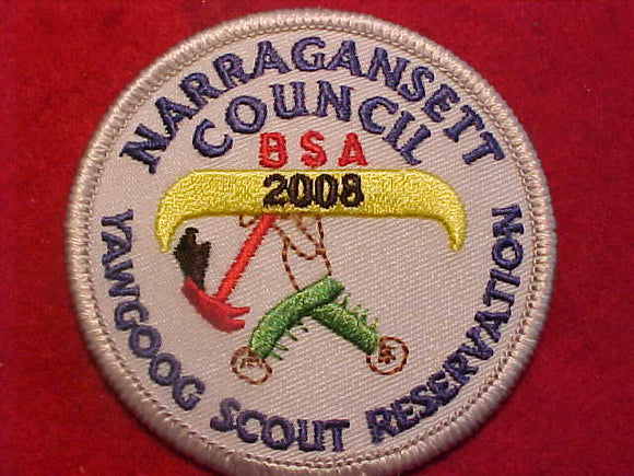 YAWGOOG SCOUT RESV. PATCH, 2008, NARRAGANSETT COUNCIL