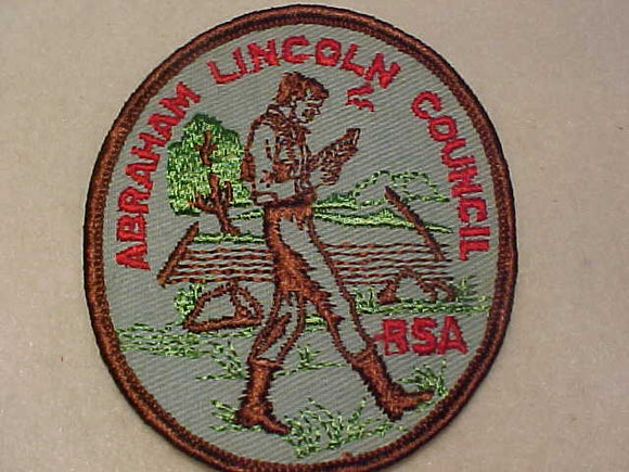 ABRAHAM LINCOLN COUNCIL PATCH, 1960'S, OVAL