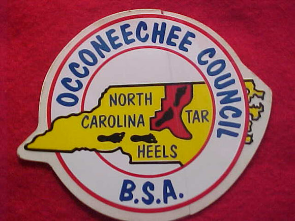 OCCONEECHEE COUNCIL STICKER, NORTH CAROLINA TAR HEELS