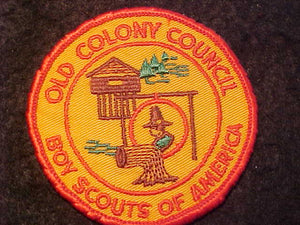 OLD COLONY COUNCIL, 3" ROUND, CB, ORANGE BKGR., USED