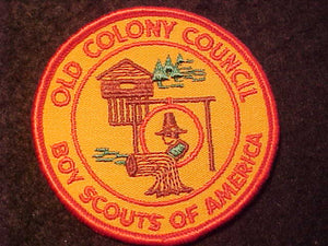 OLD COLONY COUNCIL, 3" ROUND, CB, ORANGE BKGR., MINT