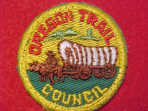 OREGON TRAIL COUNCIL PATCH, 1950'S, 2" ROUND, CB, USED