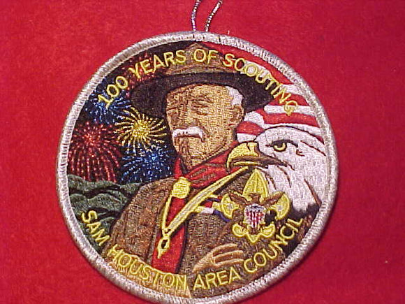 SAM HOUSTON AREA COUNCIL PATCH, 100 YEARS OF SCOUTING (2010)