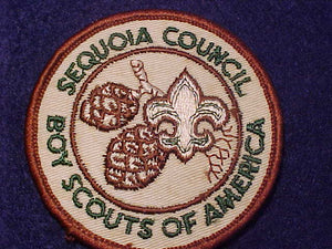 SEQUOIA COUNCIL PATCH, NO EAGLE IN FDL, 3" ROUND