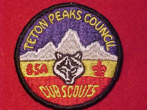 TETON PEAKS COUNCIL PATCH, CUB SCOUTS, USED
