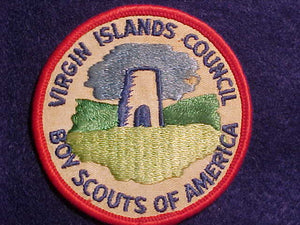 VIRGIN ISLANDS COUNCIL PATCH, 3" ROUND, CB, USED