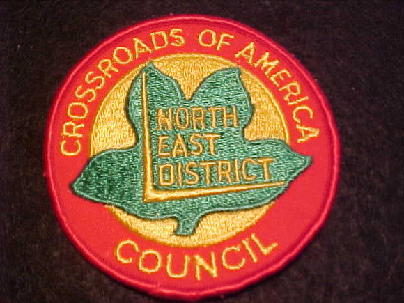 NORTH EAST DISTRICT, CROSSROADS OF AMERICA COUNCIL, RED TWILL, 86MM ROUND