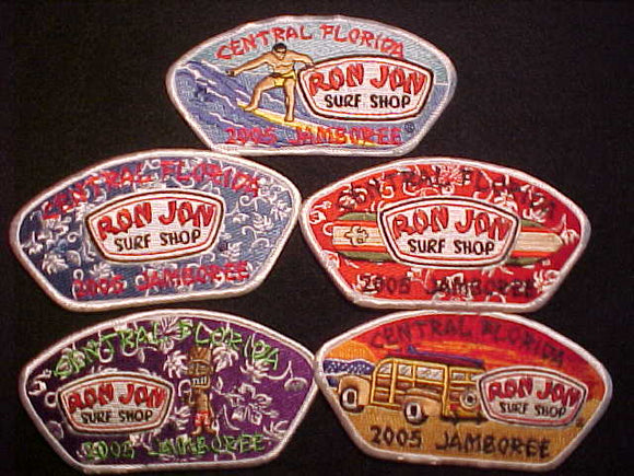 2005 NJ, CENTRAL FLORIDA COUNCIL 5 PIECE JSP SET, RON JON SURF SHOP