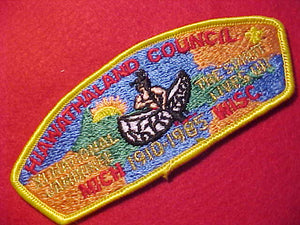 1985 NJ, HIAWATHALAND COUNCIL, MICH/WISC., FULLY EMBROIDERED
