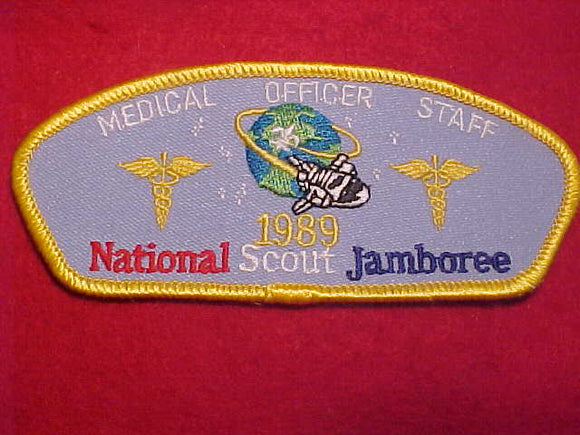 1989 NJ PATCH, MEDICAL OFFICER STAFF, YELLOW BDR.