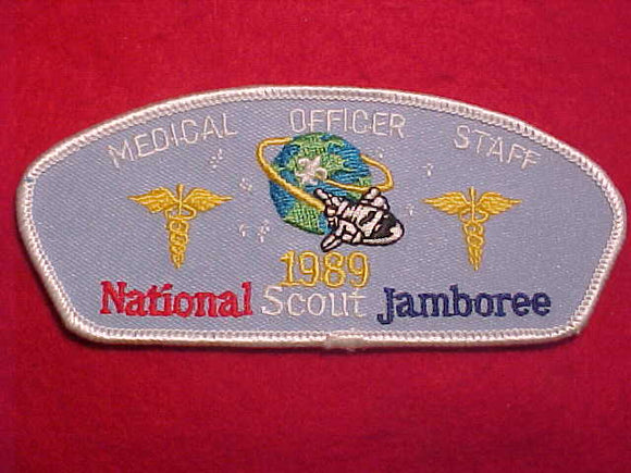 1989 NJ PATCH, MEDICAL OFFICER STAFF, WHITE BDR.