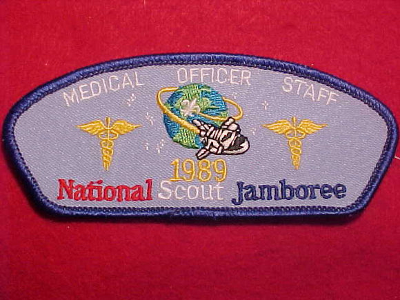 1989 NJ PATCH, MEDICAL OFFICER STAFF, BLUE BDR.