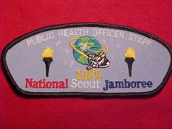 1989 NJ PATCH, PUBLIC HEALTH OFFICER STAFF, BLACK BDR.