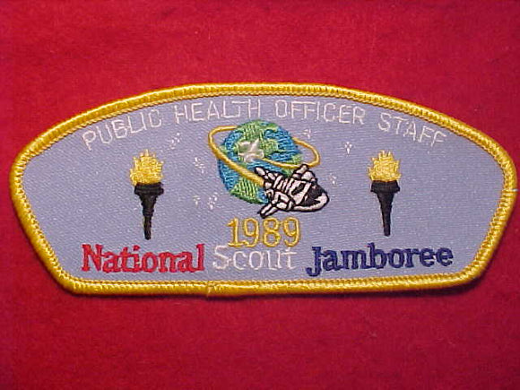 1989 NJ PATCH, PUBLIC HEALTH OFFICER STAFF, YELLOW BDR.