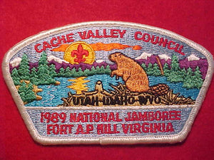 1989 NJ PATCH, CACHE VALLEY COUNCIL, WHITE BDR.