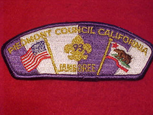 1993 NJ PATCH, PIEDMONT COUNCIL, CALIFORNIA