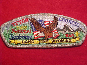 1989 NJ PATCH, TETON PEAKS COUNCIL, IDAHO - WYOMING