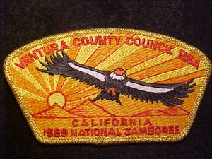 1989 NJ PATCH, VENTURA COUNTY COUNCIL, CALIFORNIA, GMY BDR.