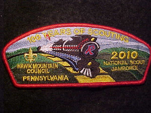 2010 NJ PATCH, HAWK MOUNTAIN COUNCIL, PENNSYLVANIA, 100 YEARS OF SCOUTING