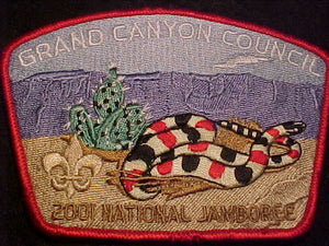 2001 NJ PATCH, GRAND CANYON COUNCIL, BLACK/RED/WHITE SNAKE DESIGN