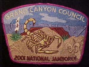 2001 NJ PATCH, GRAND CANYON COUNCIL, SCORPION DESIGN