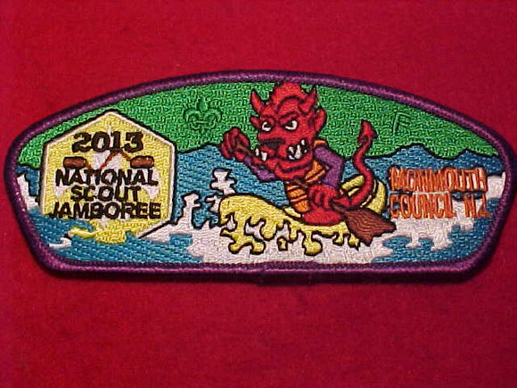 2013 NJ PATCH, MONMOUTH COUNCIL, JERSEY DEVIL, PURPLE BDR.