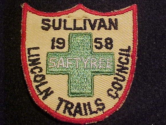 SAFTEYREE PATCH, 1958, LINCOLN TRAILS COUNCIL