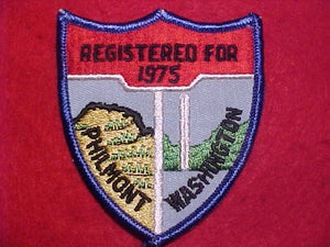 PHILMONT PATCH, "REGISTERED FOR 1975", WASHINGTON, NATIONAL CAPITAL AREA COUNCIL