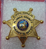 BADGE, PLUMAS COUNTY, CALIFORNIA SHERIFF'S OFFICE EXPLORER #918, 7 POINT STAR