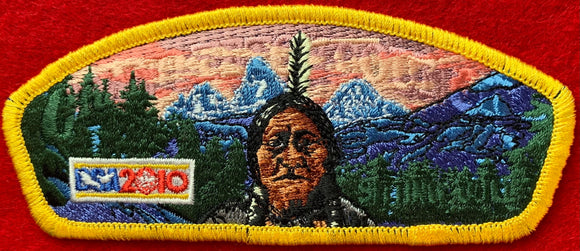 Grand Teton Council | BSA 2010 | Sitting Bull. 100th Anniversary Commerative CSP. All ghosted embroidered lettering. CSP SA-292. Mint Condition.