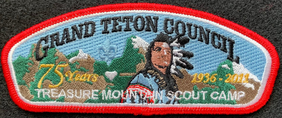 Grand Teton Council 75th Anniversary of Treasure Mountain Scout Camp 1936-2011. CSP SA-313. Mint Condition.