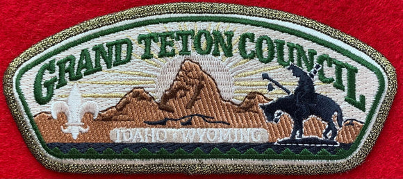 Grand Teton Council | Idaho - Wyoming. CSP SA-95. Gold Mylar/Black Border. Mint Condition.