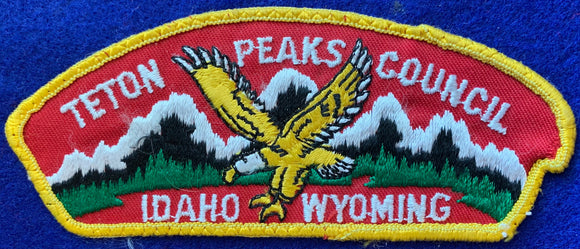 Teton Peaks Council CSP T-1. Yellow Border. USED Condition.