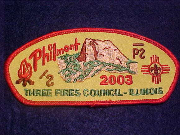 127 THREE FIRES COUNCIL PATCH TU-I, 2003 PHILMONT, ILLINOIS