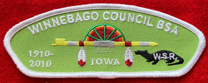 Winnebago Council BSA 2010 Centennial Anniversary Commerative Edition CSP TA-39. White Border. Mint Condition.