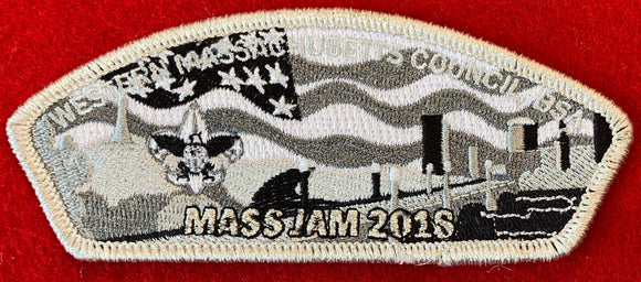 Western Massachusetts Council Massachusetts Jamboree 2018 Commerative Edition CSP SA-59. Silver Mylar Border. Mint Condition.