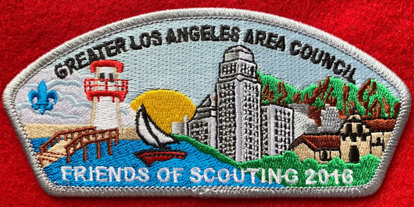 Greater Los Angeles Area Council 2016 Friends of Scouting (FOS) Commerative CSP SA-7. Silver Border. Mint Condition.