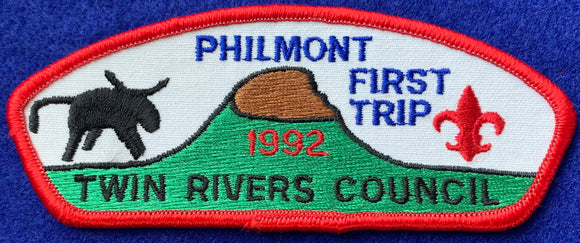 Twin Rivers Council Philmont First Trip - 1992 Commerative Edition CSP TA-4. Red Border. Mint Condition.