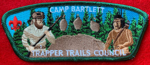 Trapper Trails Council Camp Bartlett Commerative Edition CSP SA-108. Dark Green Border. Mint Condition.